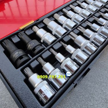 Bộ đầu tuýp lục giác sao 25 chi tiết JTC K4251