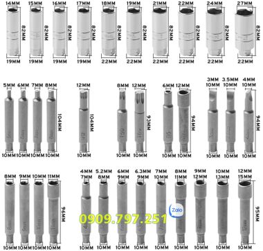 Bộ đầu tuýp tháo ốc phuộc nhún 50 chi tiết