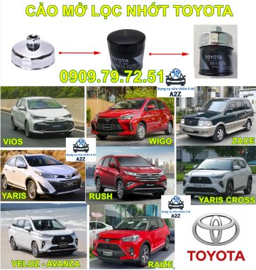 Cảo lọc nhớt xe Toyota Vios Wigo Veloz Yaris Rush Avanza Zace