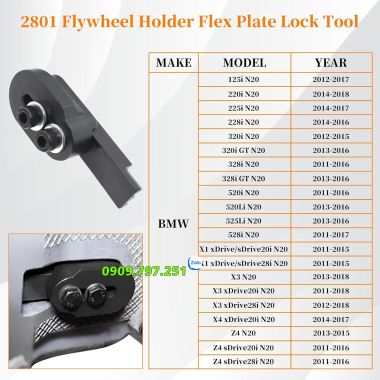 Tool gá trục cân bằng bơm nhớt và khoá bánh đà động cơ BMW N20 N26
