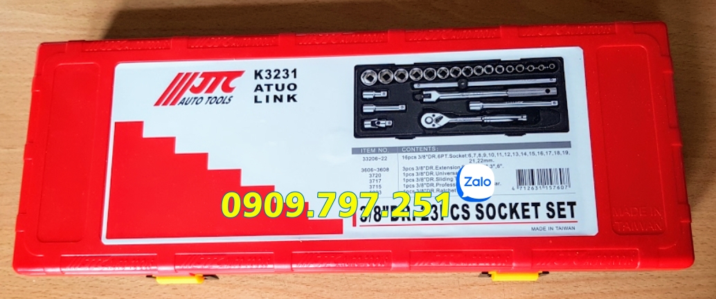 Bộ đầu tuýp 3/8 inch 23 chi tiết JTC K3231