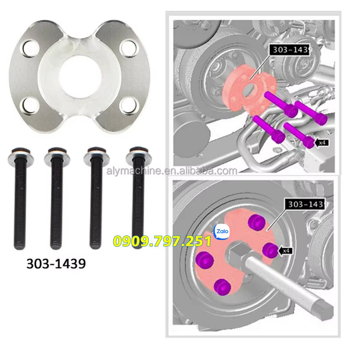 Bộ cảo puly trục khuỷu động cơ Land Rover Jaguar 3.0 5.0L