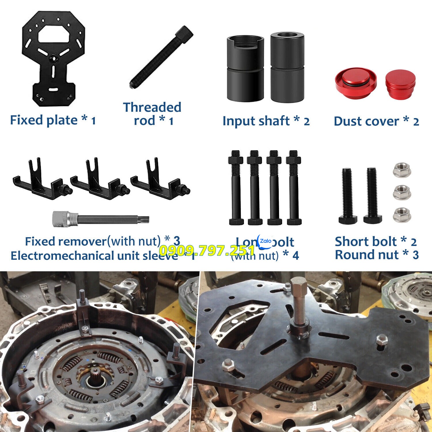 Dụng cụ tháo lắp ly hợp kép hộp số DPS6 xe Ford