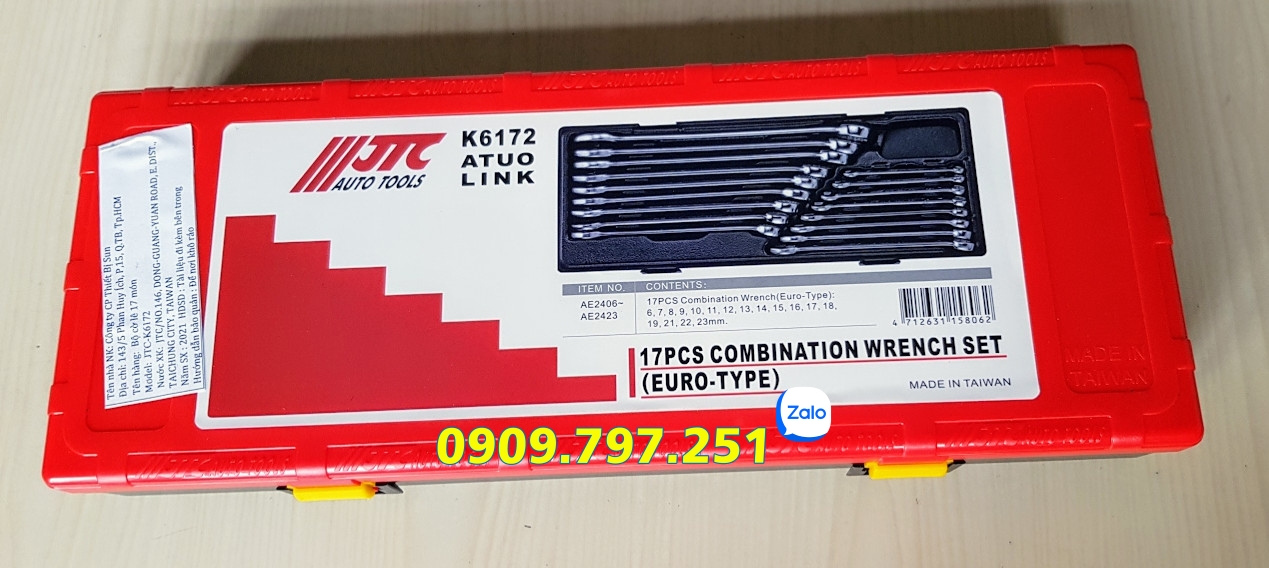 Bộ cờ lê vòng miệng 6-23mm JTC K6172