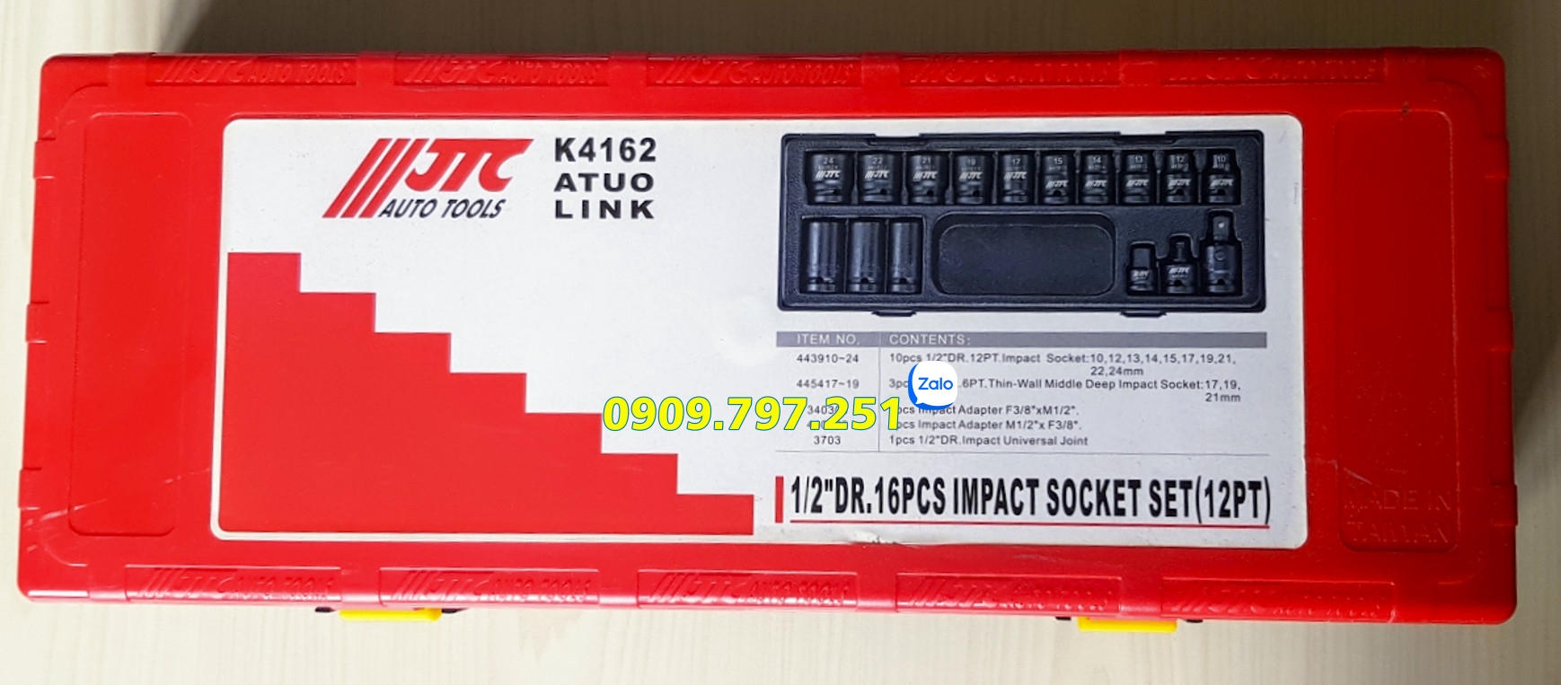 Bộ tuýp đen 12 cạnh 10-24mm JTC K4162