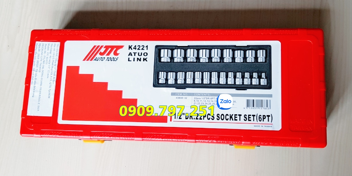Bộ tuýp ngắn 6 cạnh 8-32mm JTC K4221