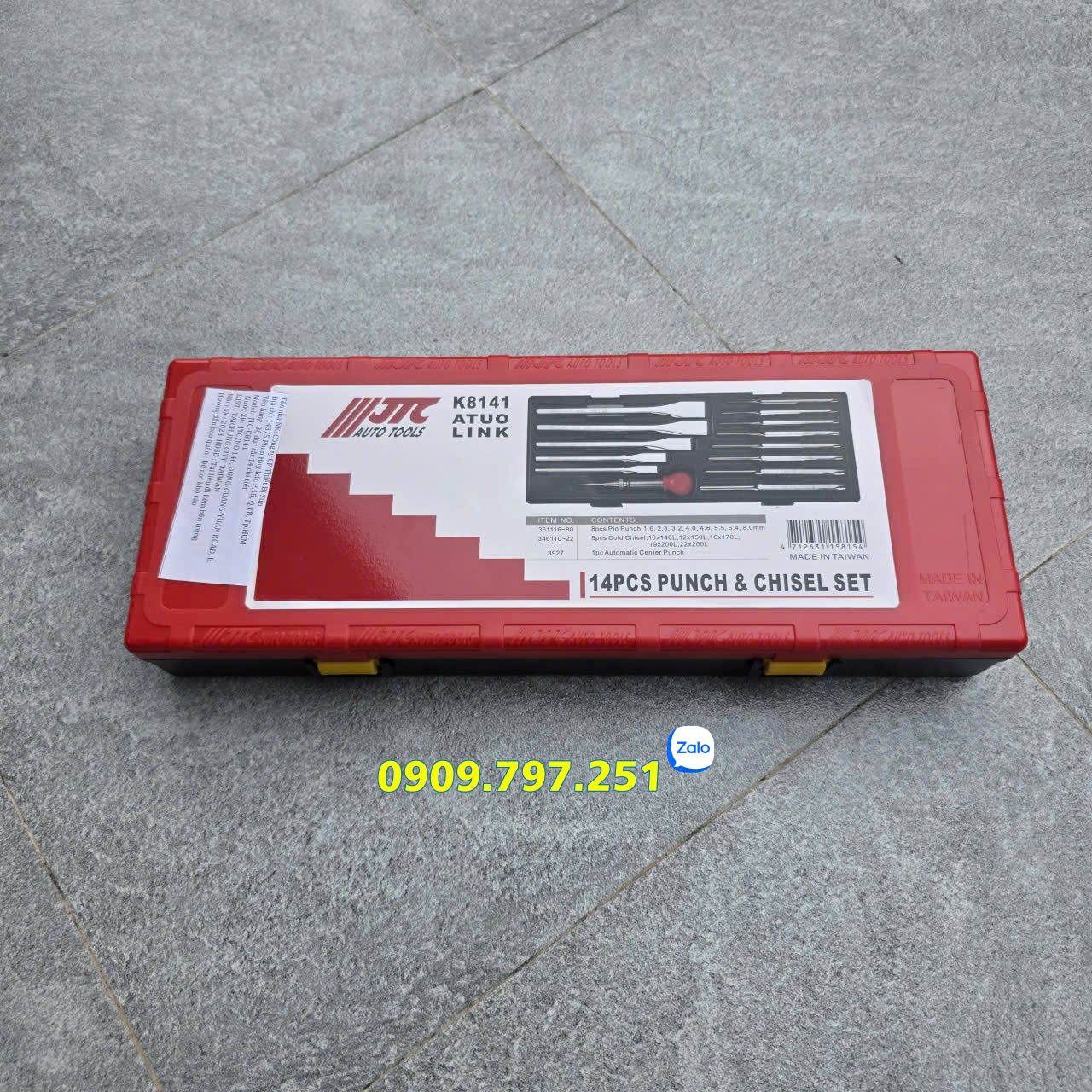 Bộ đục dẹp và đục chốt tròn 14 chi tiết JTC K8141