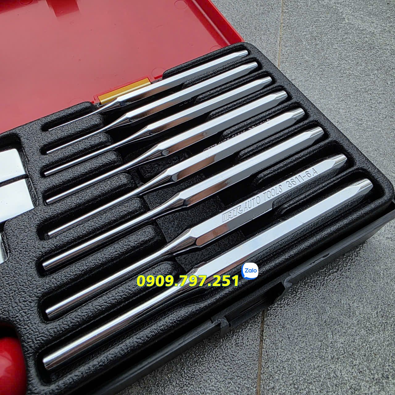 Bộ đục dẹp và đục chốt tròn 14 chi tiết JTC K8141