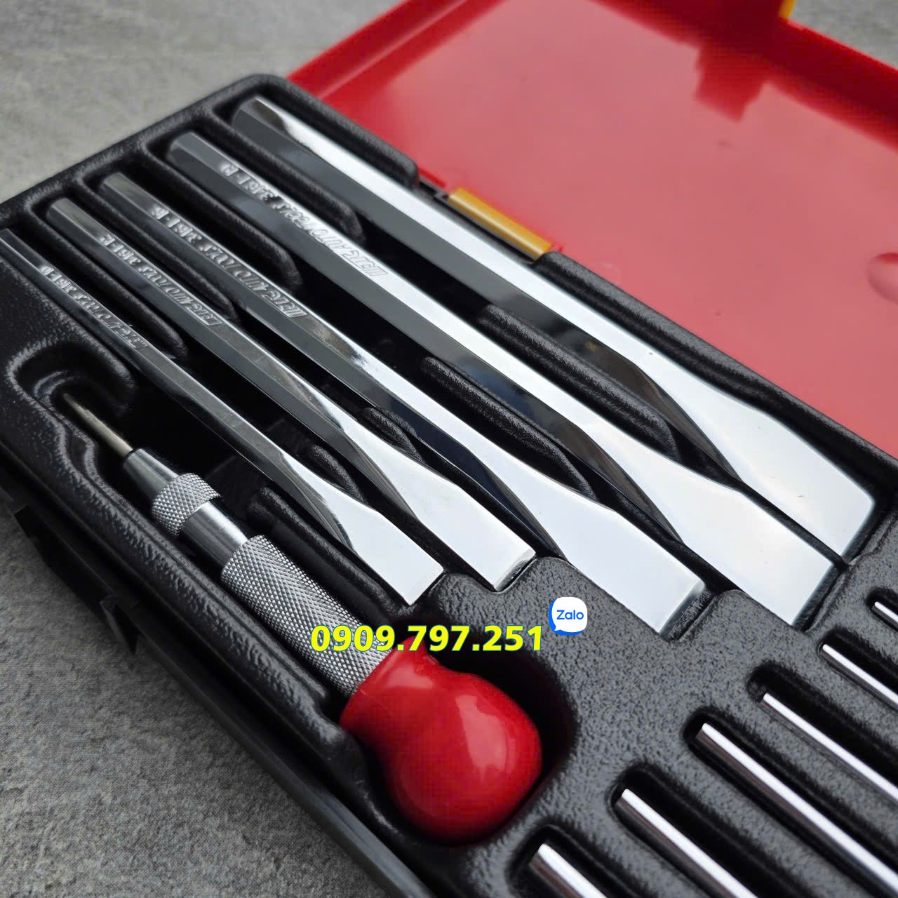 Bộ đục dẹp và đục chốt tròn 14 chi tiết JTC K8141