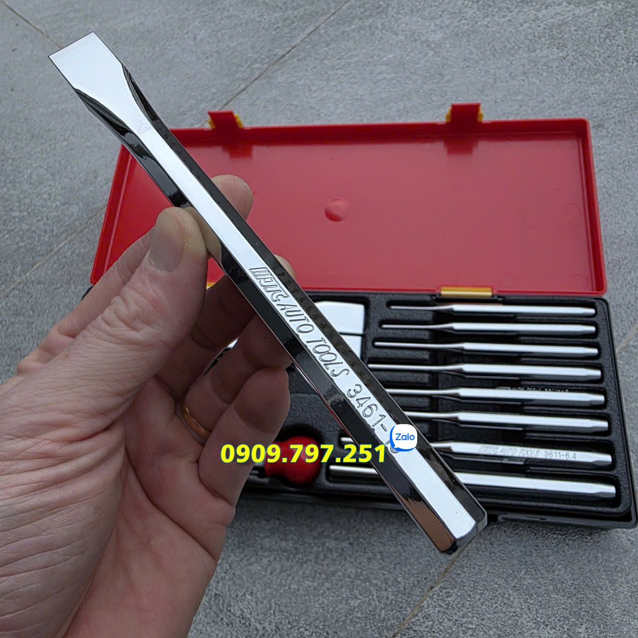 Bộ đục dẹp và đục chốt tròn 14 chi tiết JTC K8141