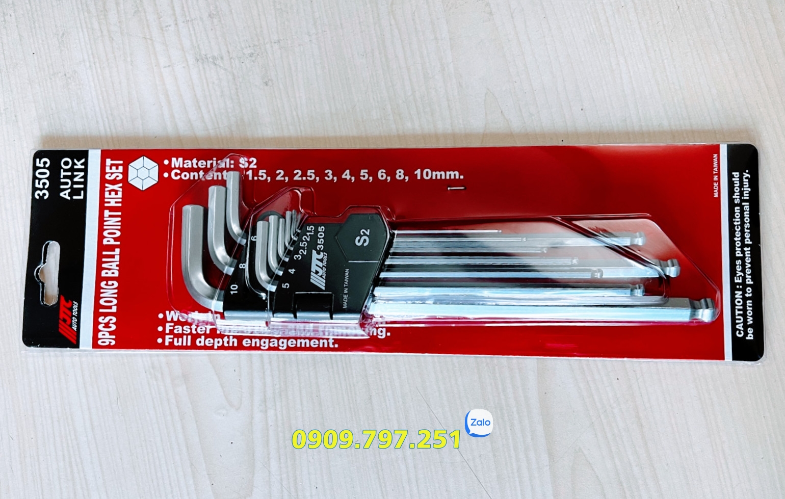 Bộ lục giác hệ mét 09 chi tiết JTC 3505