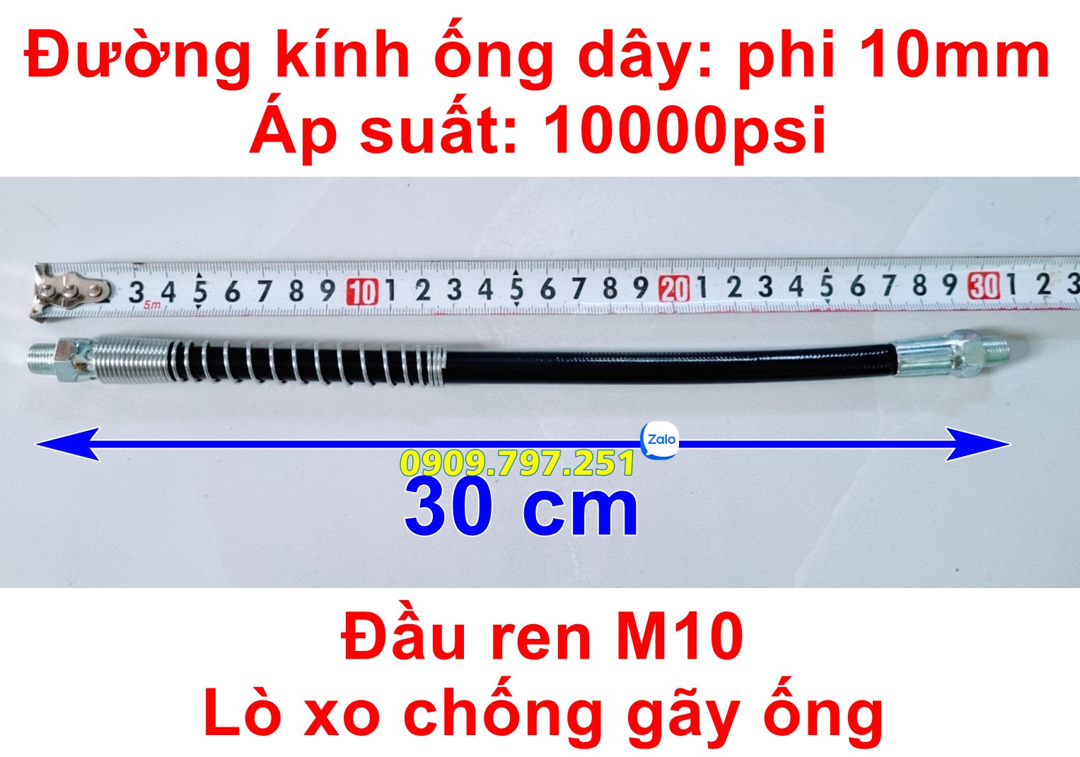 Dây bơm mỡ bò 30cm 60cm 1 mét