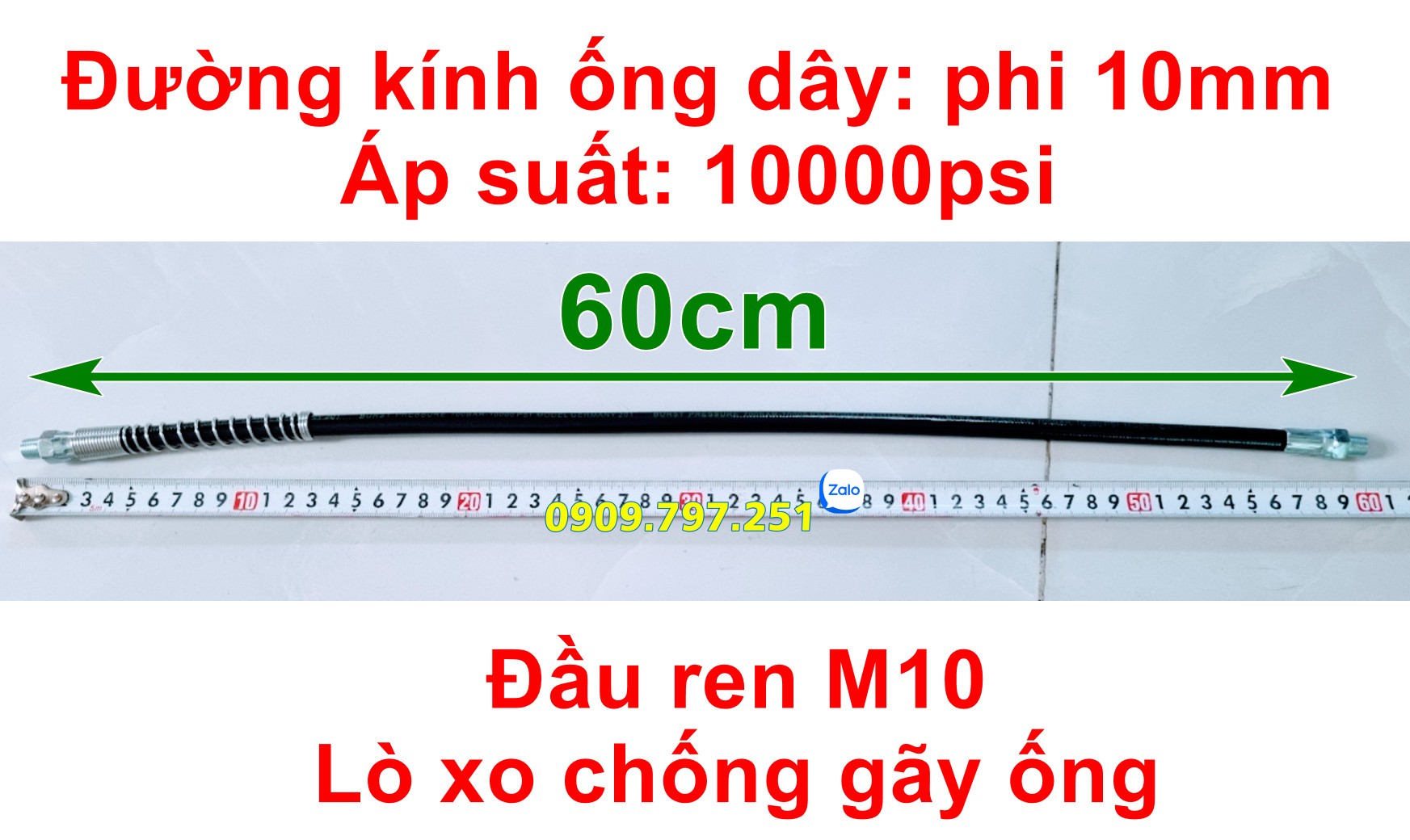 Dây bơm mỡ bò 30cm 60cm 1 mét