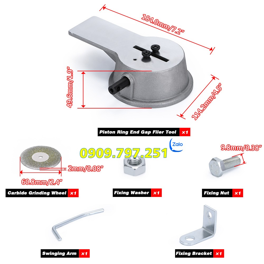 Dụng cụ mài điều chỉnh khe hở bạc piston