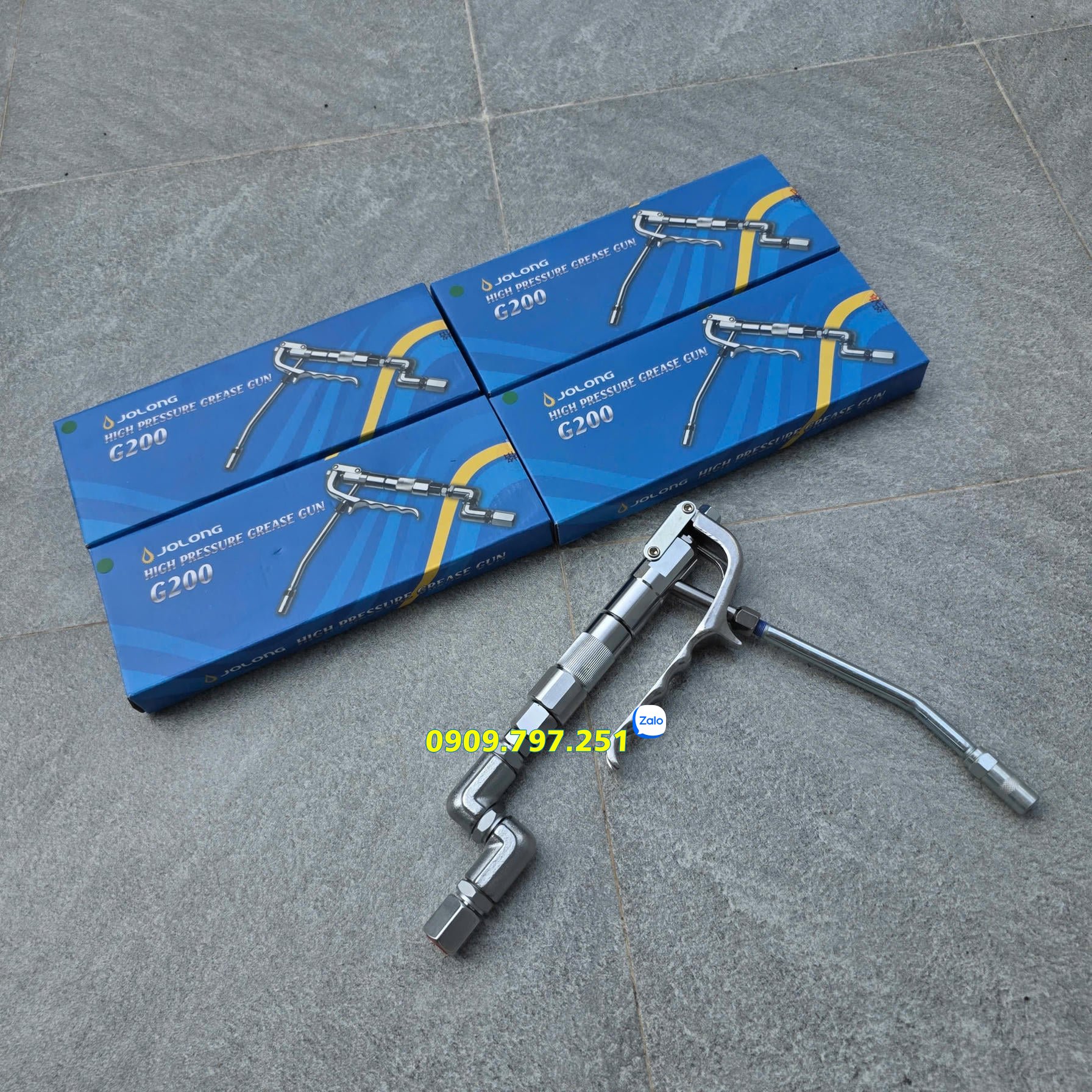 Jolong G200 Tay bơm mỡ bò khí nén chính hãng Đài Loan