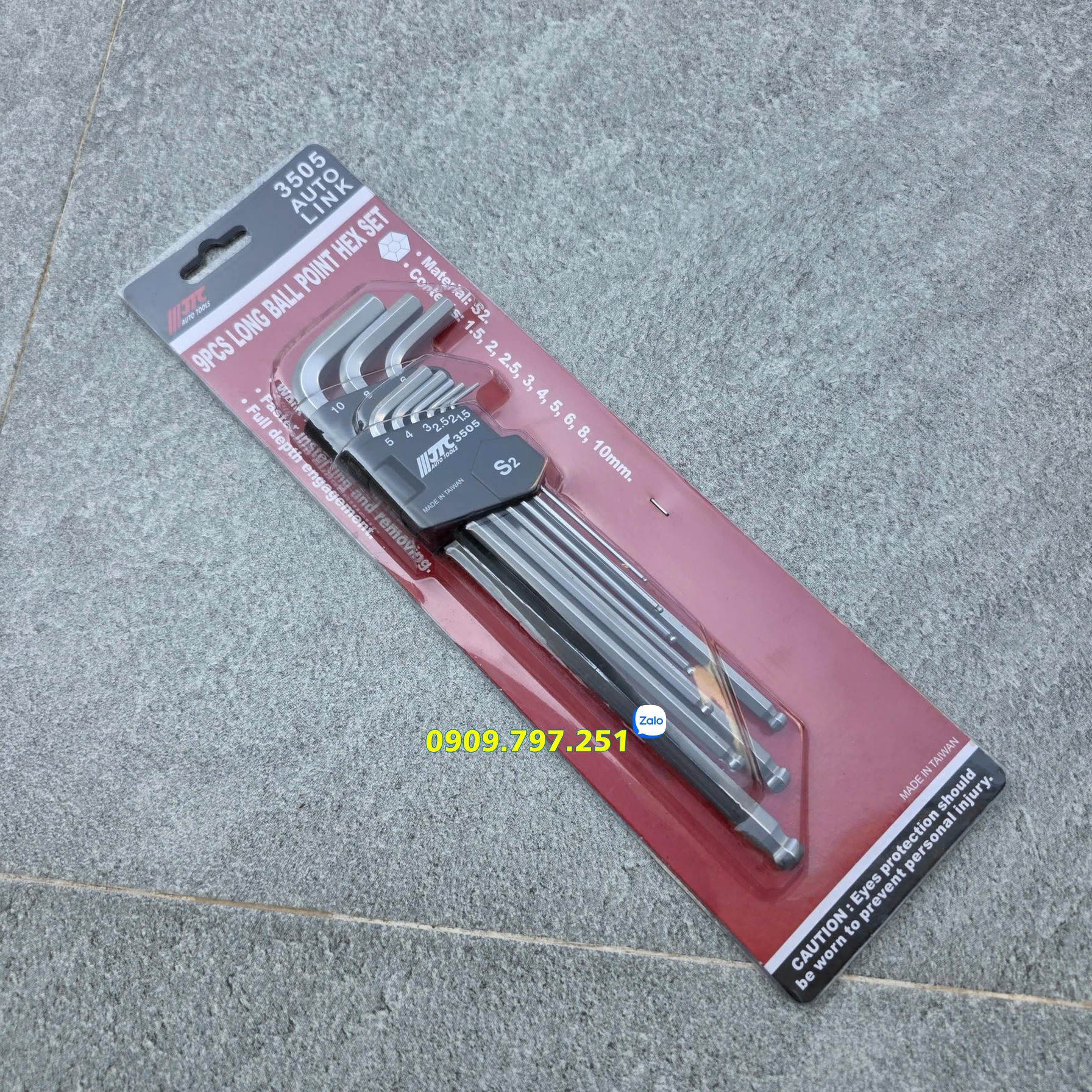 JTC 3505 Bộ lục giác hệ mét 09 chi tiết Đài Loan