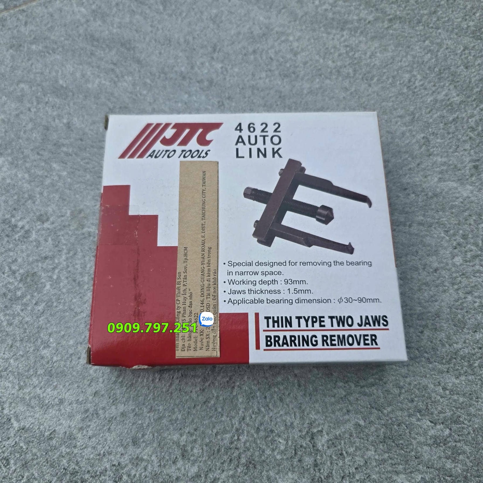 JTC 4622 Cảo 2 chấu chữ H loại hàm mỏng tháo puly bánh răng bạc đạn