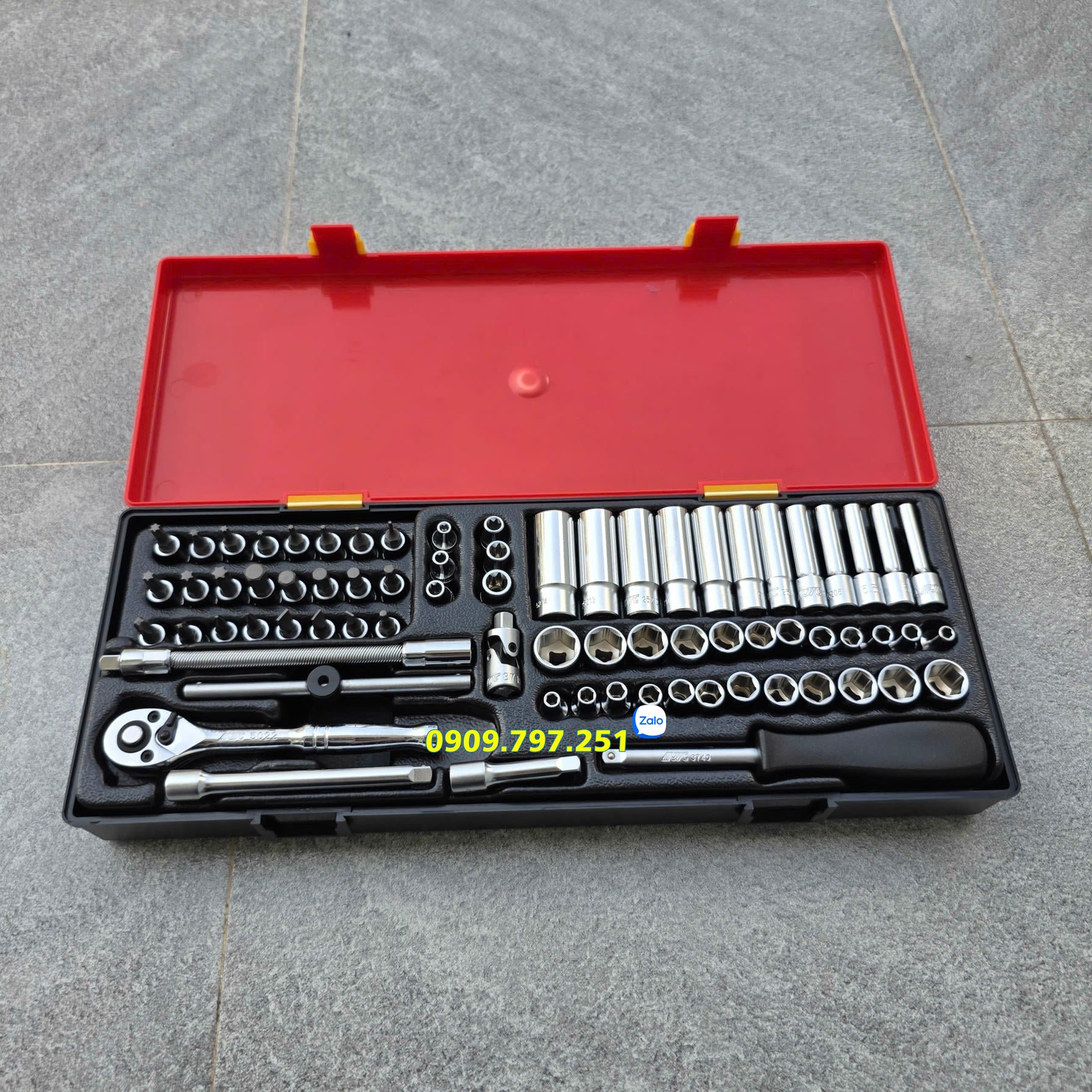 JTC K2731 Bộ đầu tuýp 1/4 inch 73 chi tiết Đài Loan