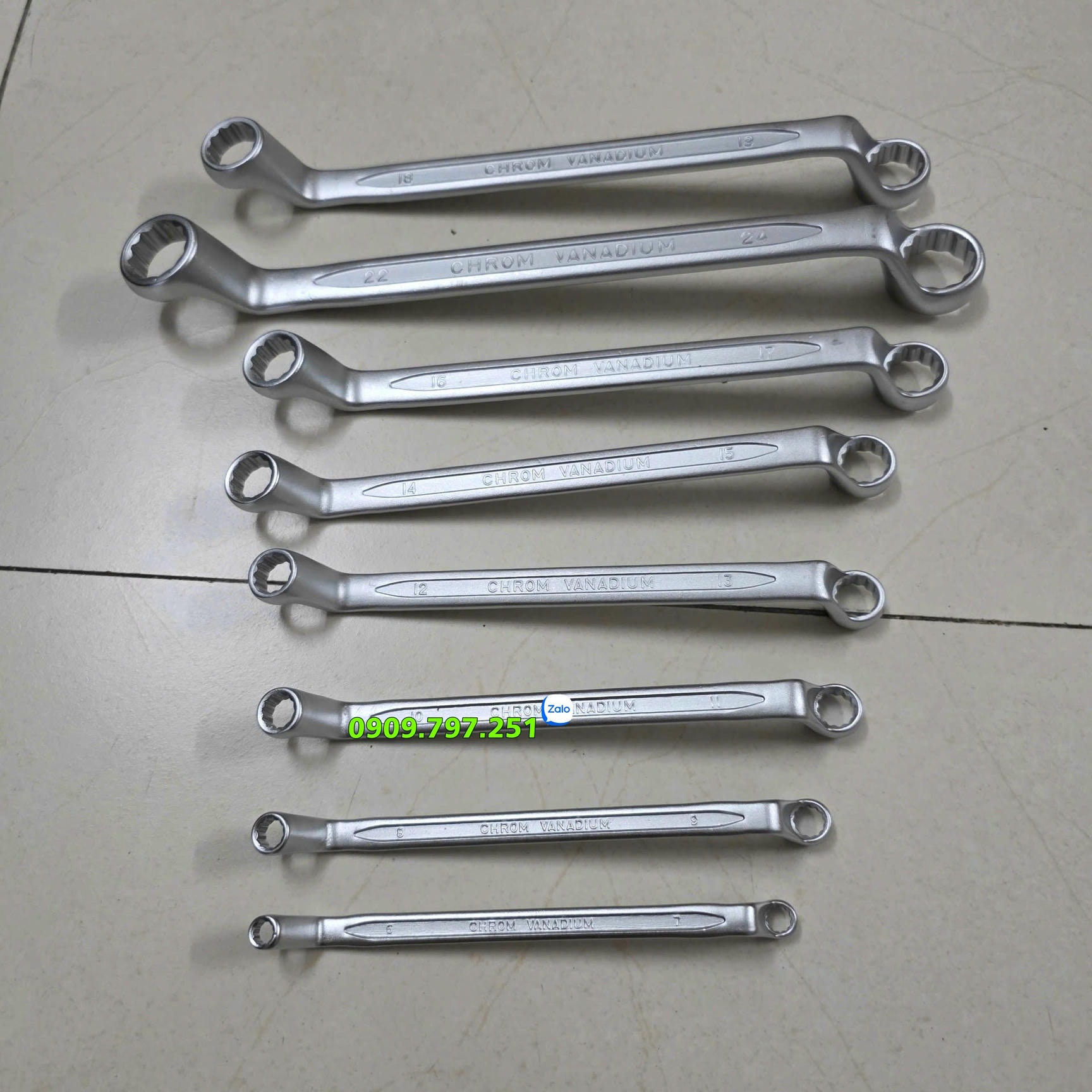 JTC-K6081 Bộ cờ lê 2 đầu vòng nghiêng 75 độ 8-24mm