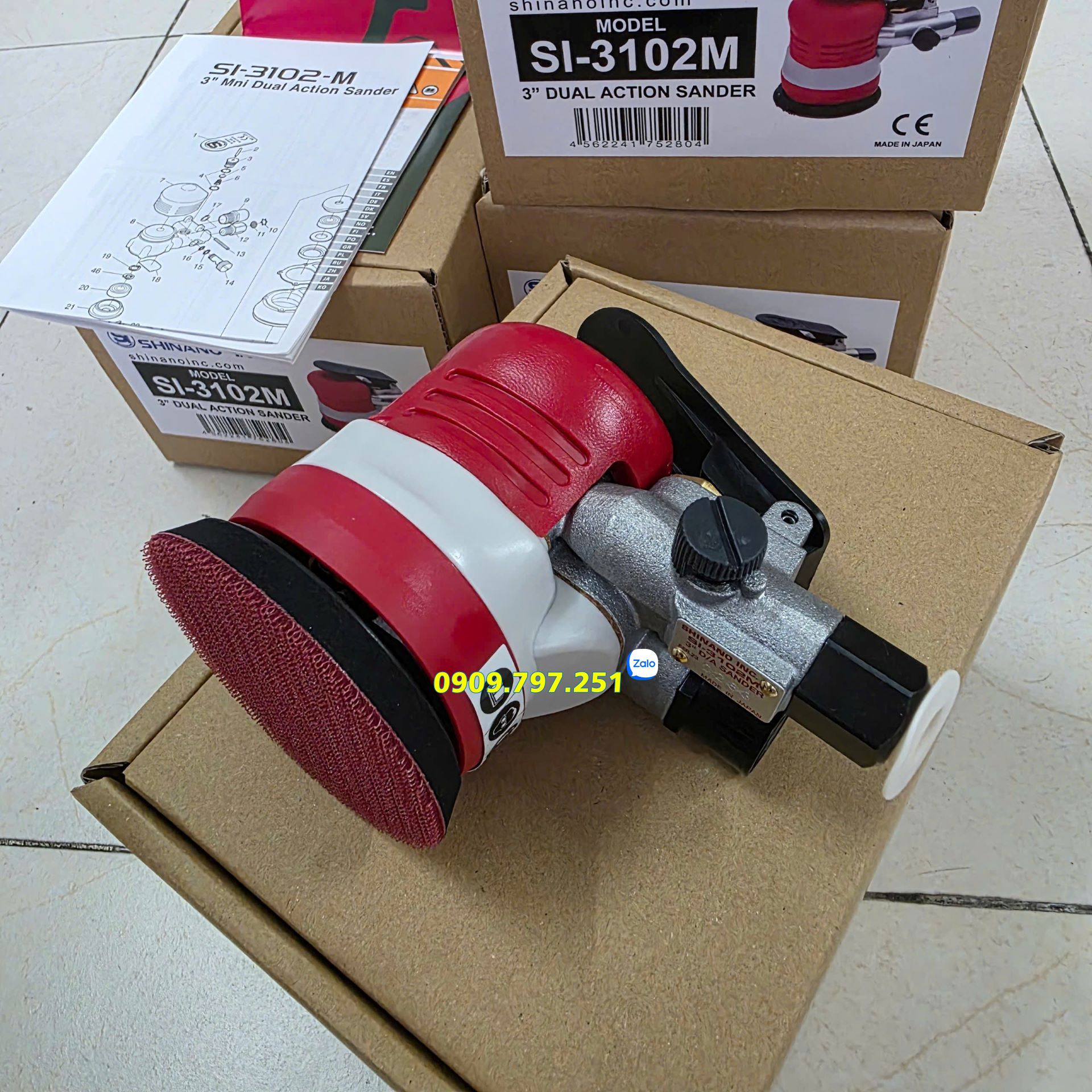 Máy chà nhám tròn mini 75mm Shinano SI-3102M