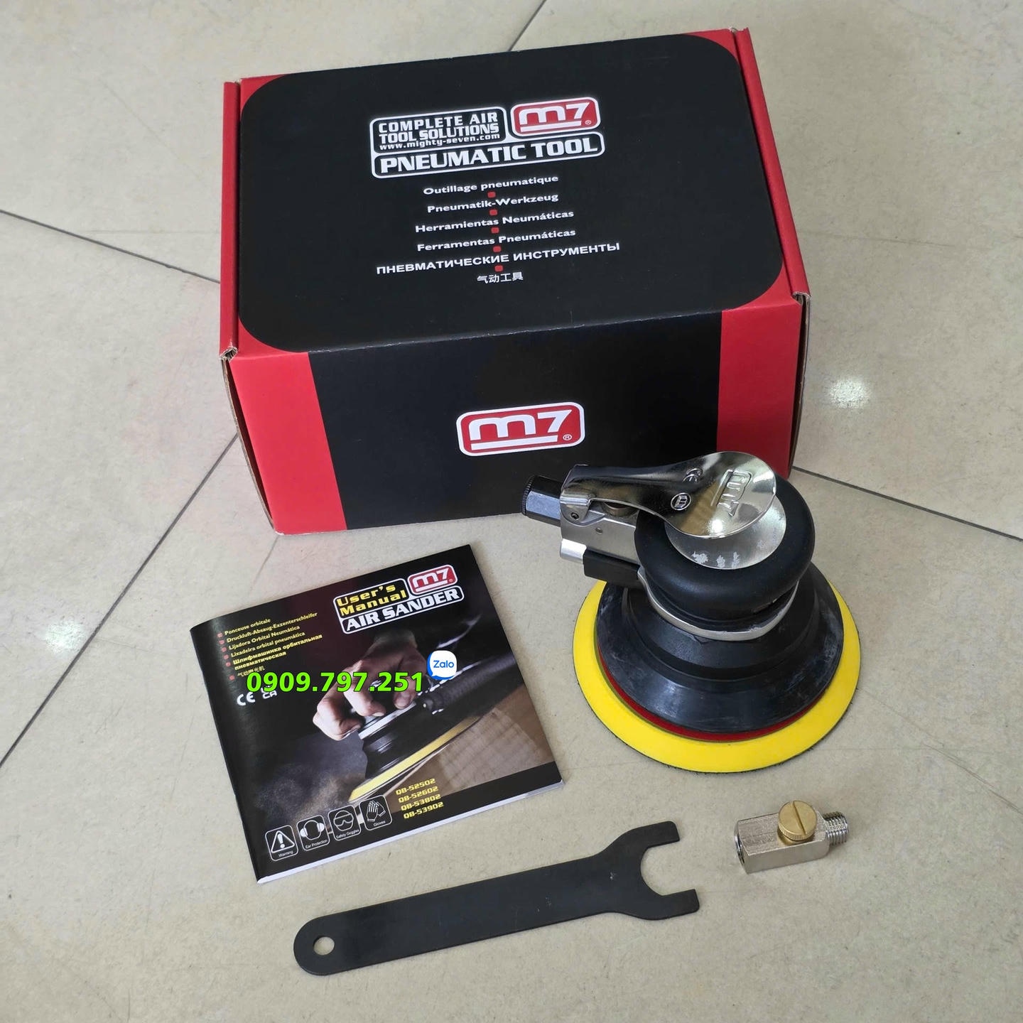 QB-52502 Máy chà nhám tròn 5 inch (125mm) dùng khí nén hãng M7 Đài Loan