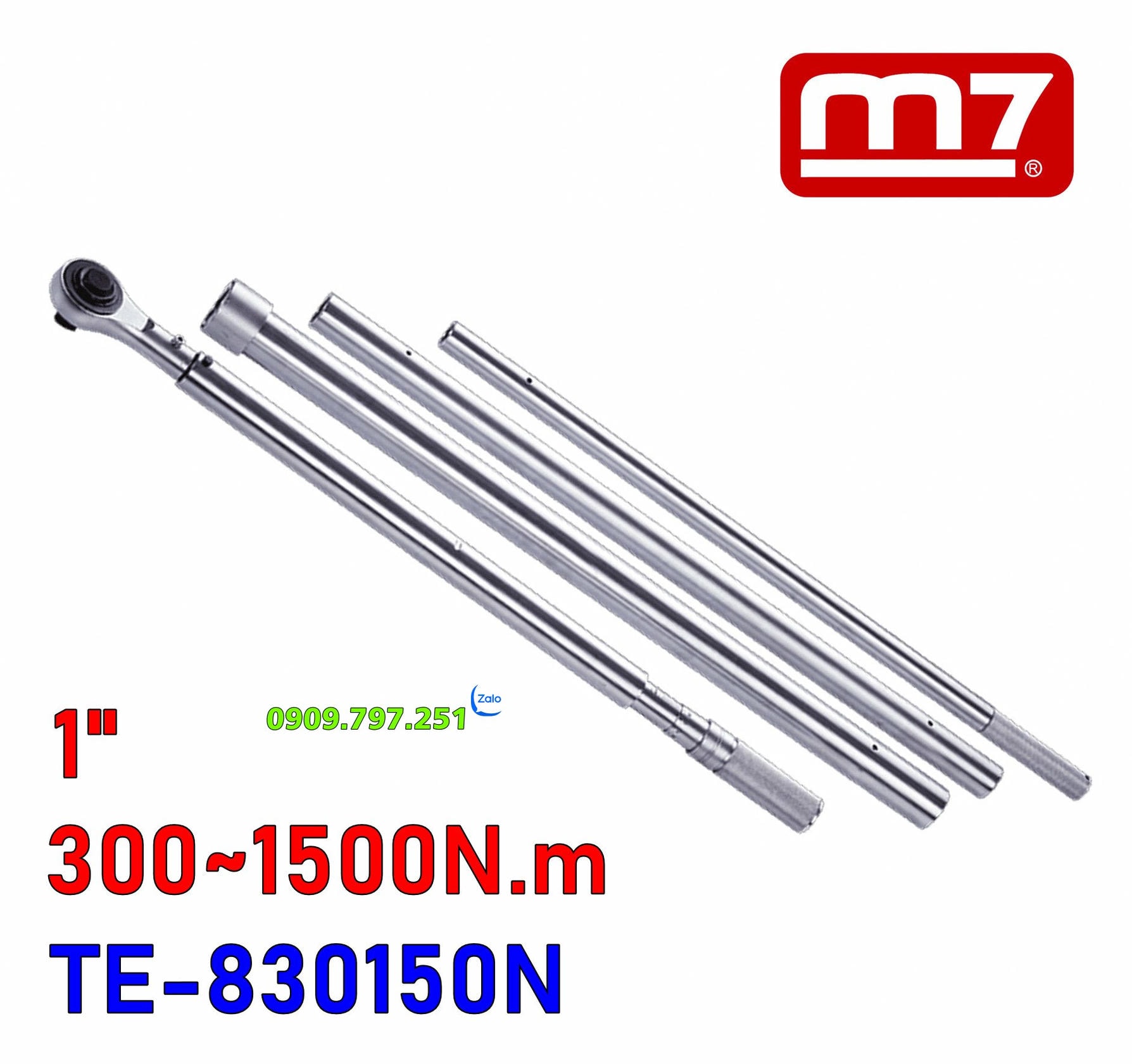 TE-830150N Cần siết cân lực 1 inch 300-1500Nm hãng M7 Đài Loan
