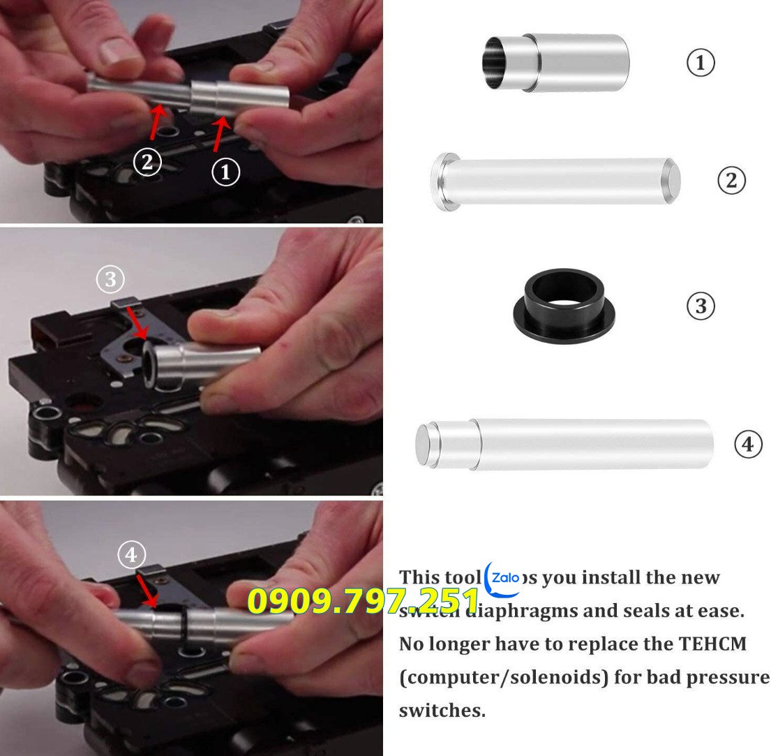 Bộ dụng cụ lắp sin và màng điều áp hộp số tự động Chevrolet Colorado Trailblazer 6L45 6L50 6L80 6L90 6T70 F124740-30K